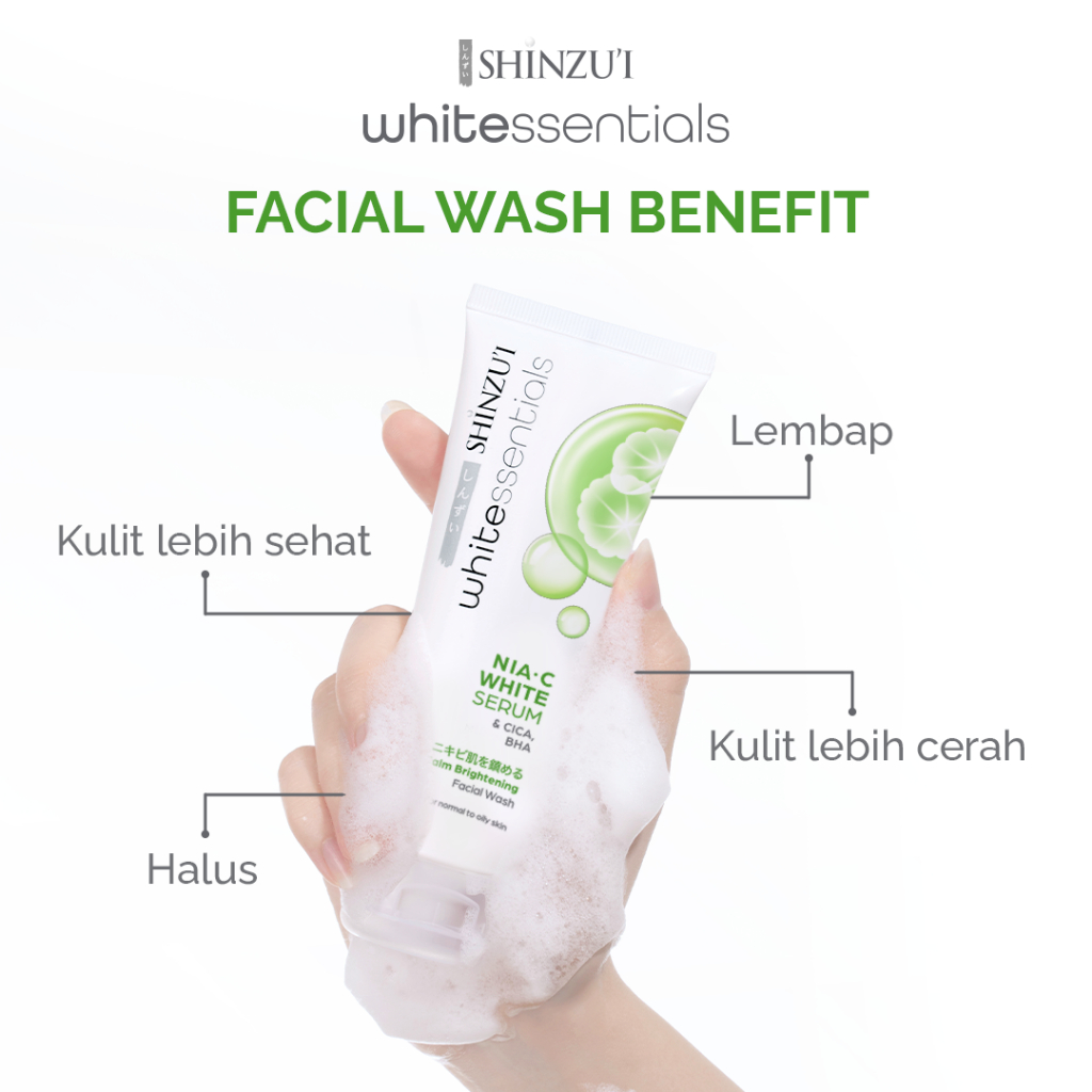 Shinzui Whitessentials Acne Calm Brightening Facial Wash Cica & BHA 100ml (80+20)