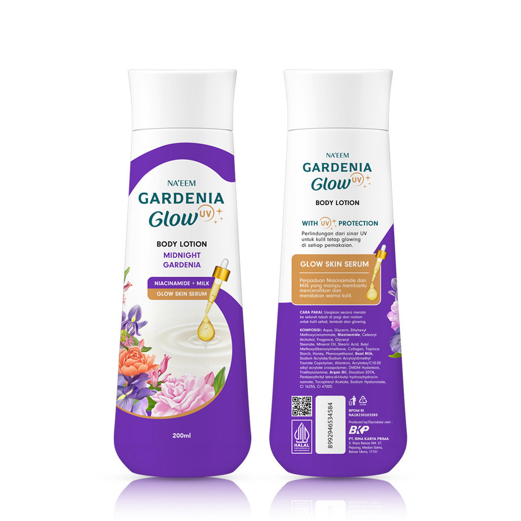 Gardenia Glow by Naeem UV Body Lotion 200ml - Midnight Gardenia