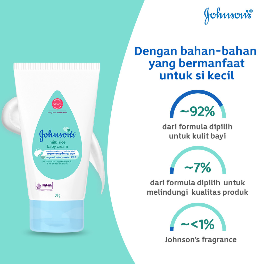 Johnsons Baby Cream Milk Rice 50gr