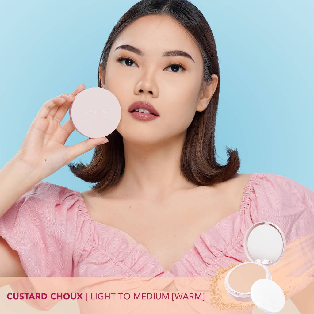 Sea Makeup Acne Cover & Smooth Two Way Cake 9gr - Custard Choux