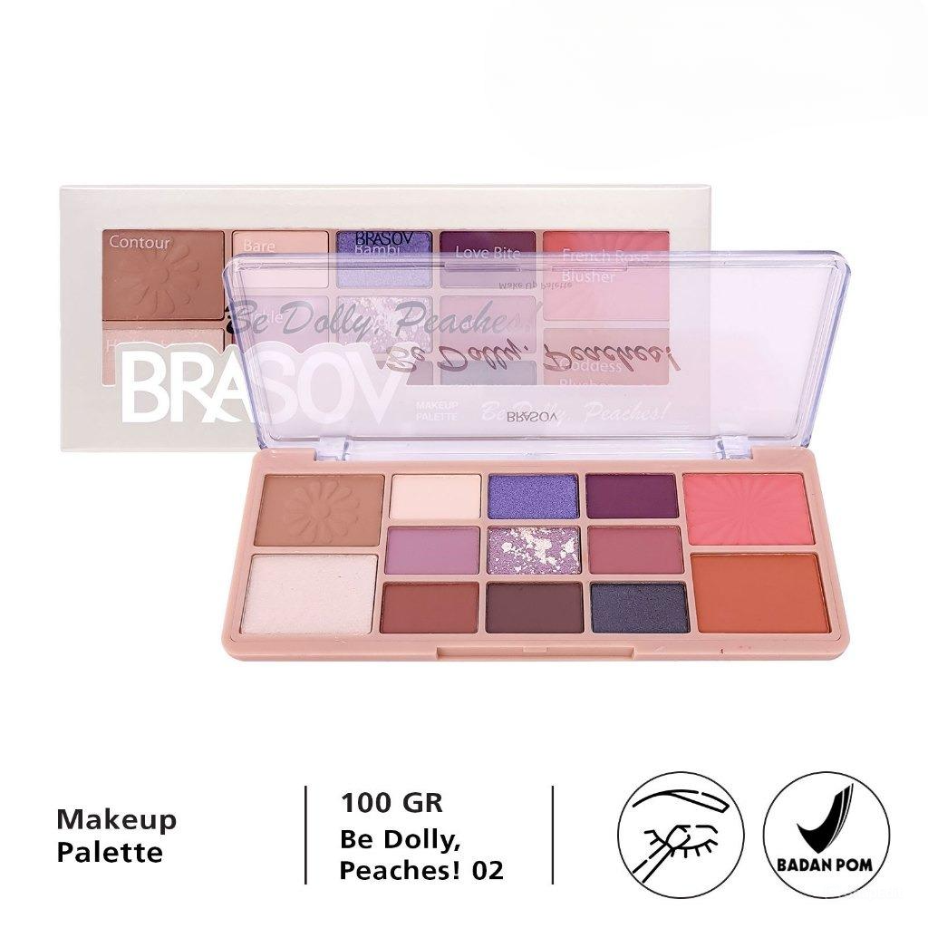 Brasov Makeup Pallete Eyeshadow Blush On - 02 Be Dolly, Peaches!
