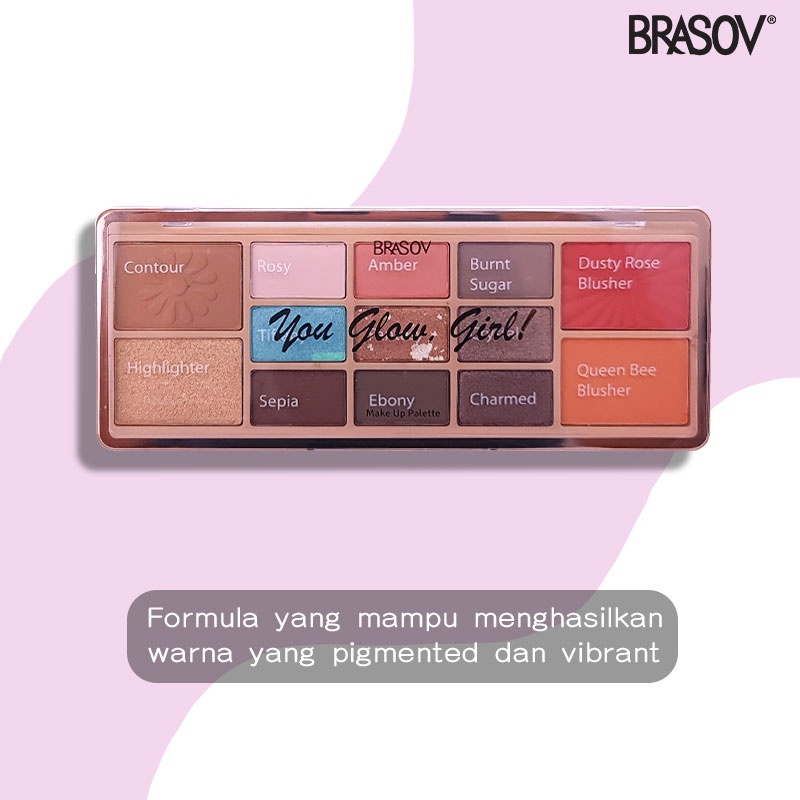 Brasov Makeup Pallete Eyeshadow Blush On - 02 Be Dolly, Peaches!