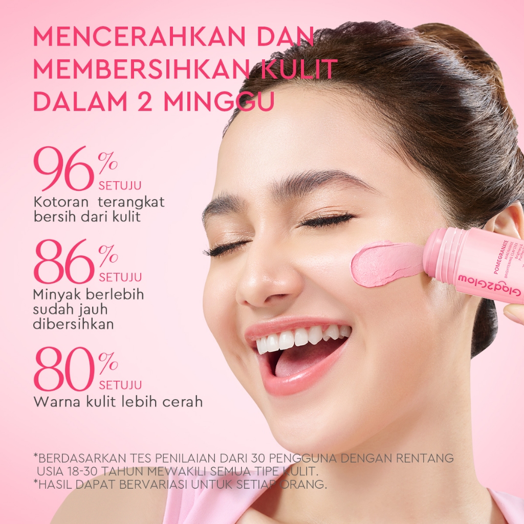 Glad 2 Glow Clay Stick - Pomegranate Niacinamide Brightening 25gr
