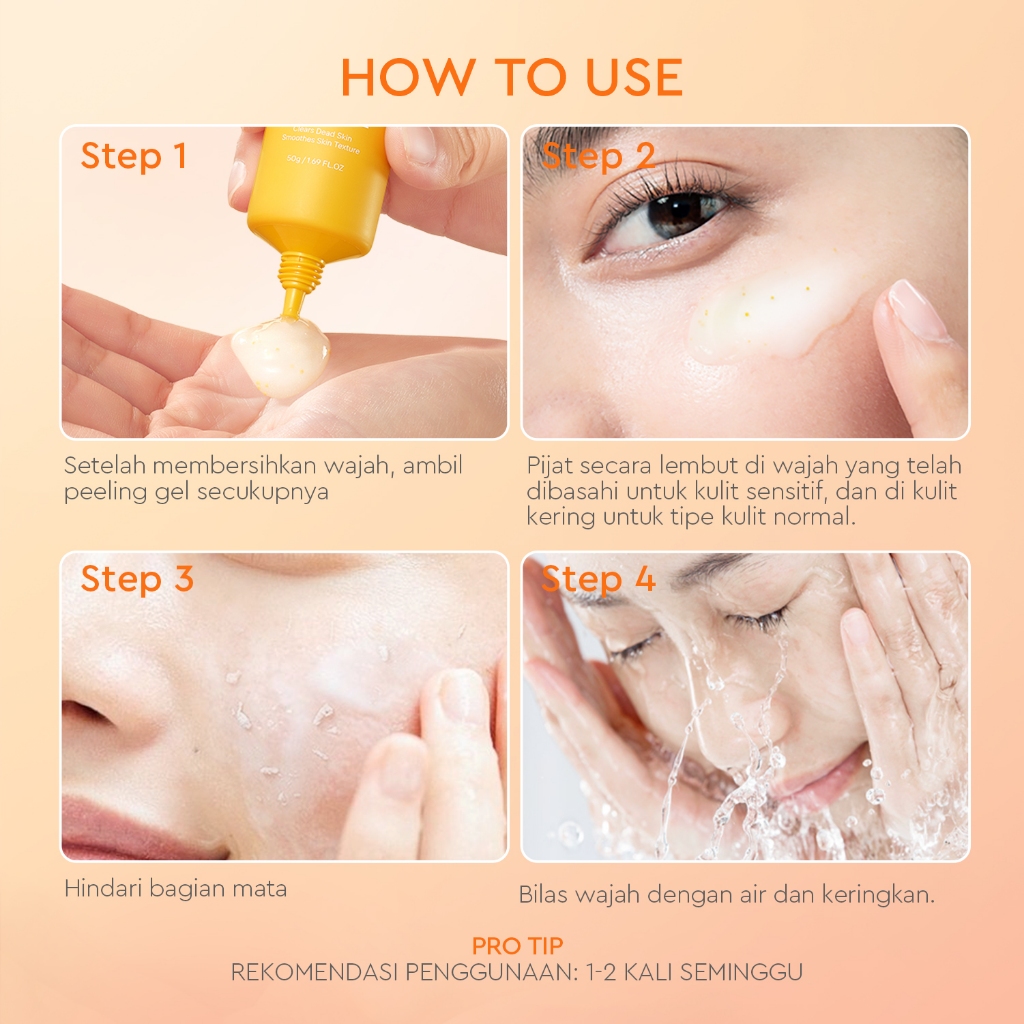 Glad 2 Glow Apricot Glycolic Acid Exfo Smooth Peeling Gel 50gr