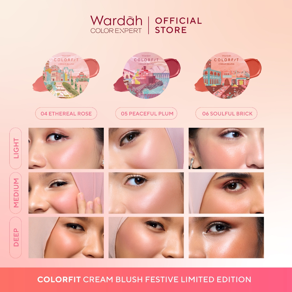 Wardah Colorfit Cream Blush 3gr - 05 Peaceful Plum