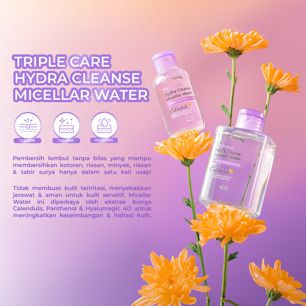 Facetology Triple Care Hydra Cleanse Micellar Water 100ml