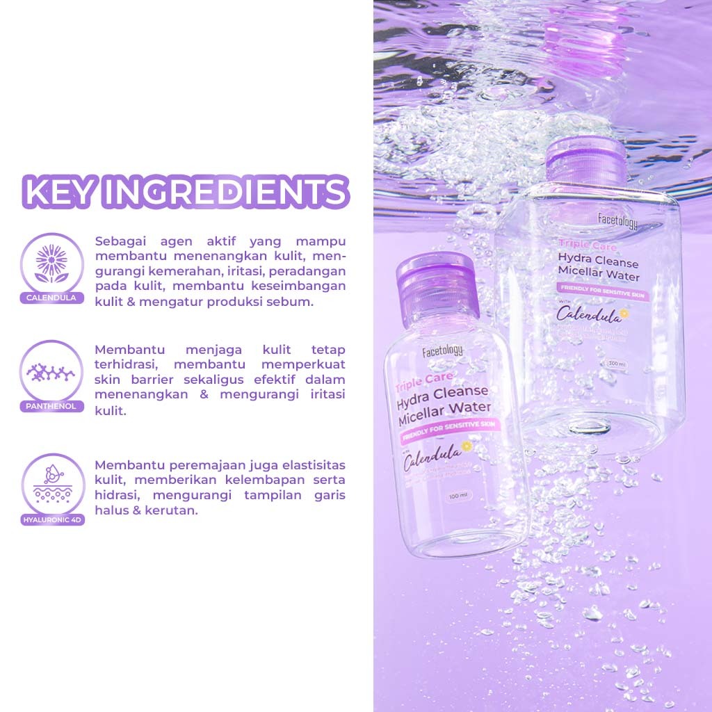 Facetology Triple Care Hydra Cleanse Micellar Water 100ml