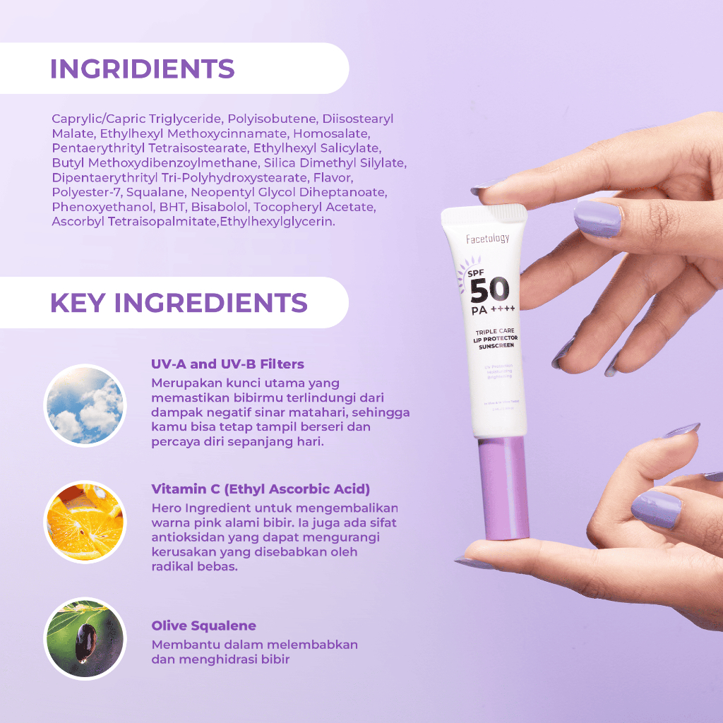 Facetology Triple Care Lip Protector Sunscreen 5ml - Flavor
