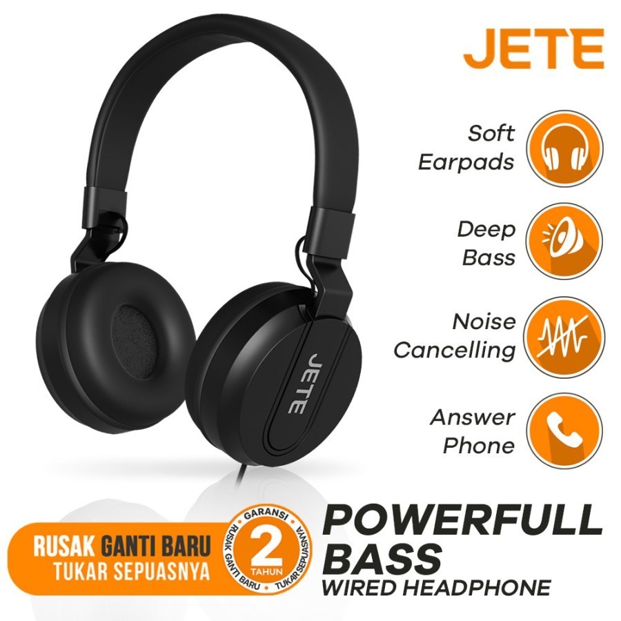 JETE Headphone Powerfull Bass with Noise Cancelling *