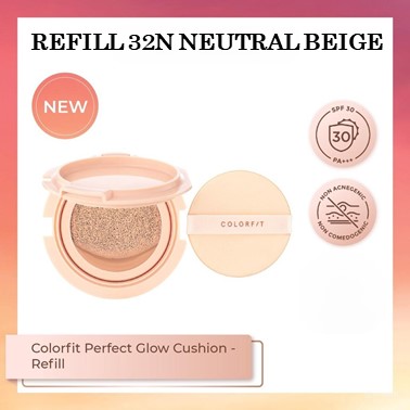 Wardah Colorfit Perfect Glow Cushion REFILL 15gr - 22N Light Ivory