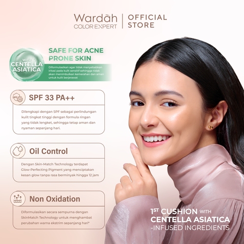 Wardah Colorfit Perfect Glow Cushion REFILL 15gr - 22N Light Ivory