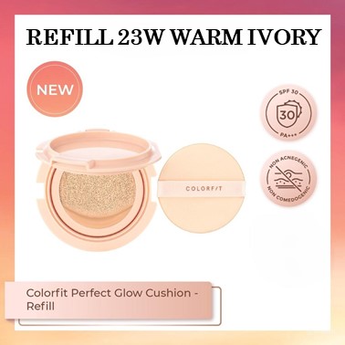 Wardah Colorfit Perfect Glow Cushion REFILL 15gr - 23W Warm Ivory