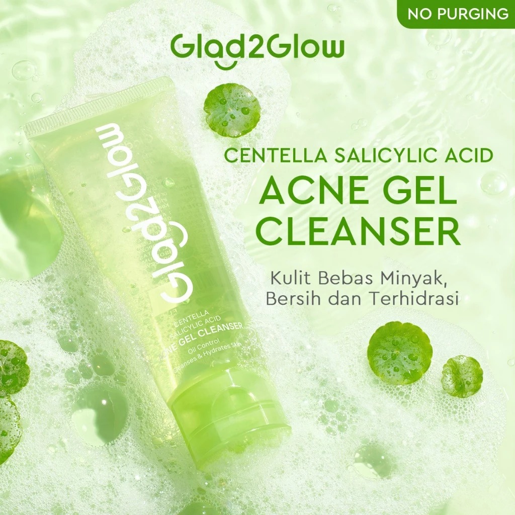 Glad 2 Glow Cleanser - Centella Salicylic Acid Acne Gel 70ml Glad 2 Glow Cleanser - Centella Salicylic Acid Acne Gel 70ml