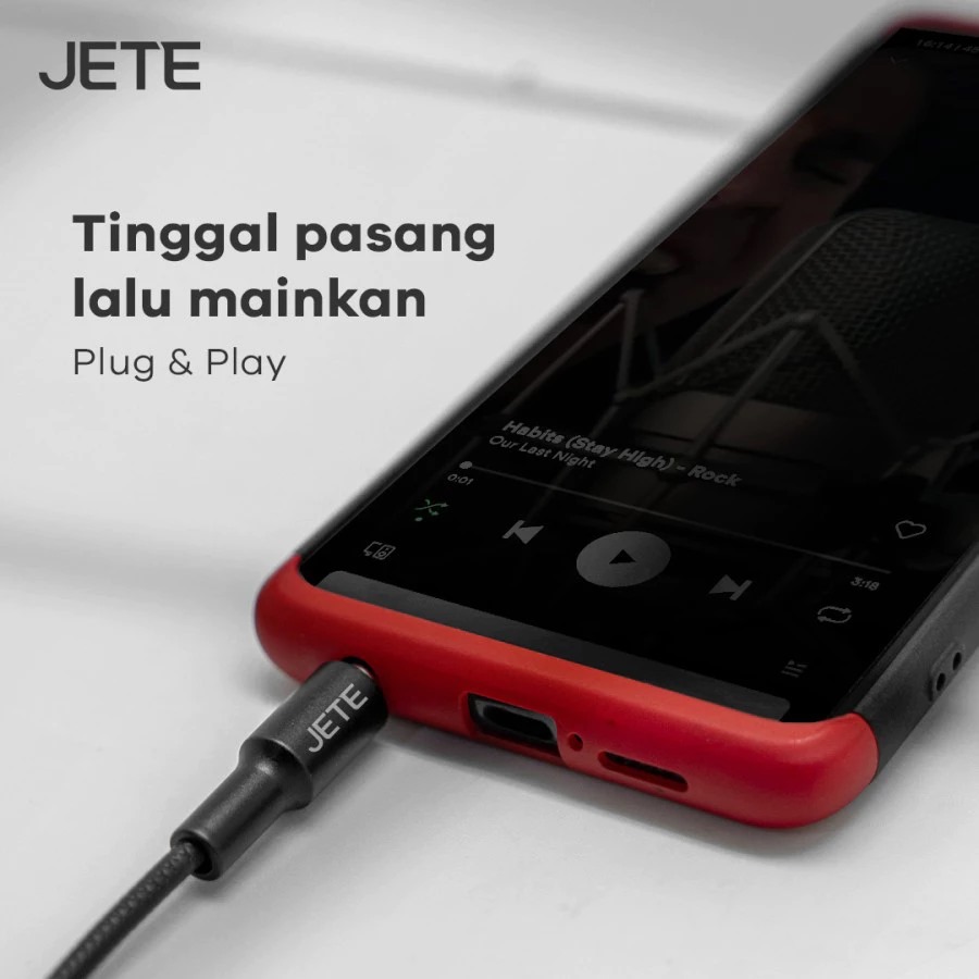 JETE Kabel Aux Male to Male Stereo Audio Cable - 200cm (2M)