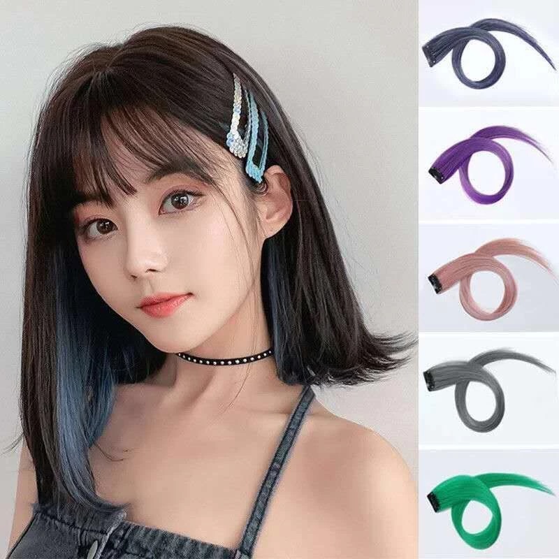 Wig Rambut Sambung Warna 55cm - Hairclip Rambut Palsu Extension