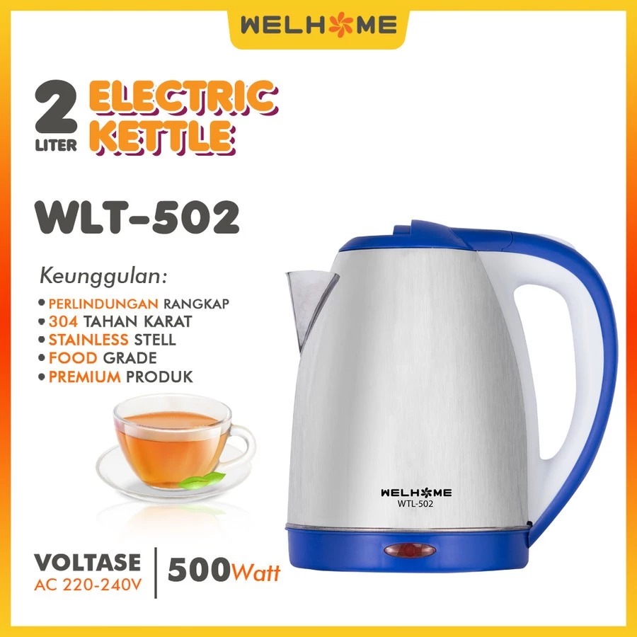 Welhome Electric Kettle WTL-502 2 Liter - Teko Elektrik