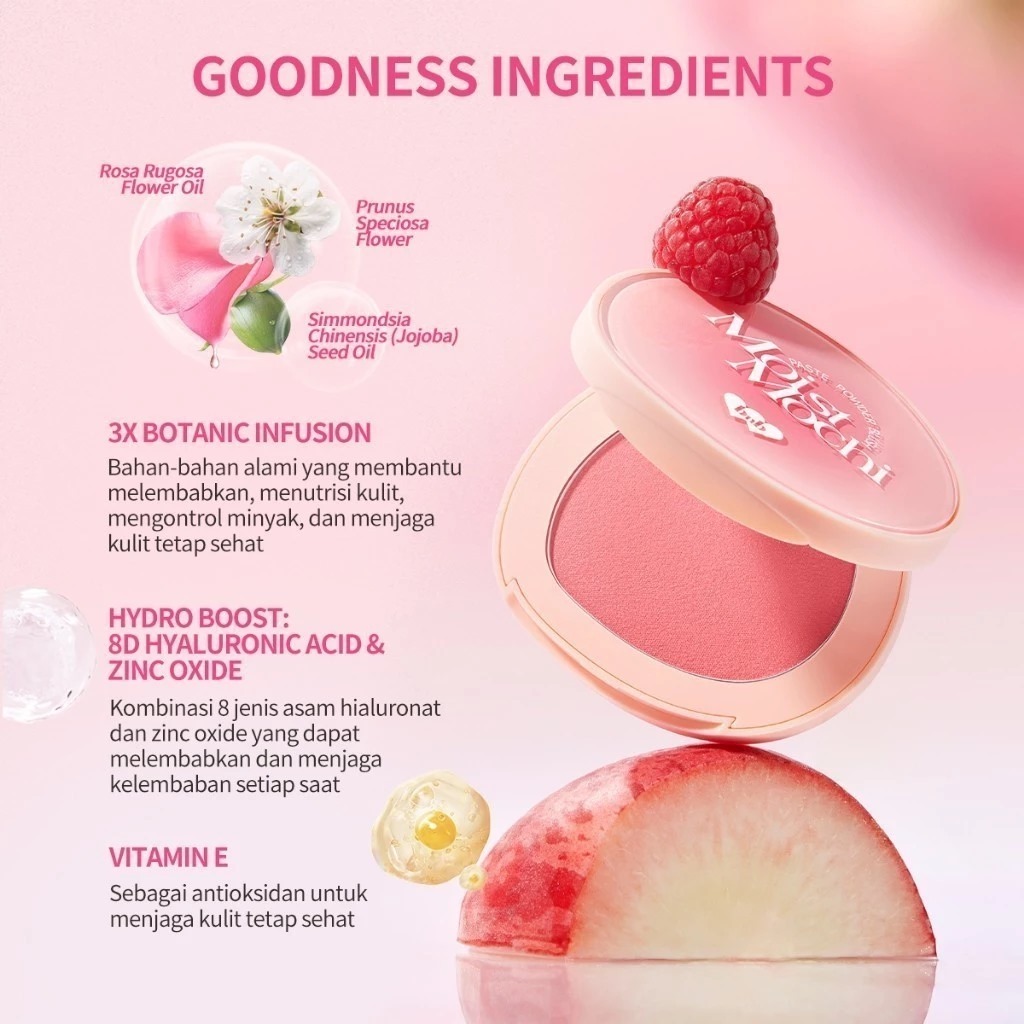 BNB Barenbliss Moist Mochi Paste Powder Blush 4.5gr - 01 Berry Lava