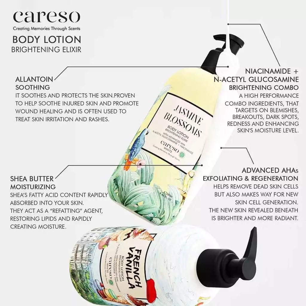 Careso Body Lotion Brightening Elixir 300ml (Pump) - Jasmine Blossoms