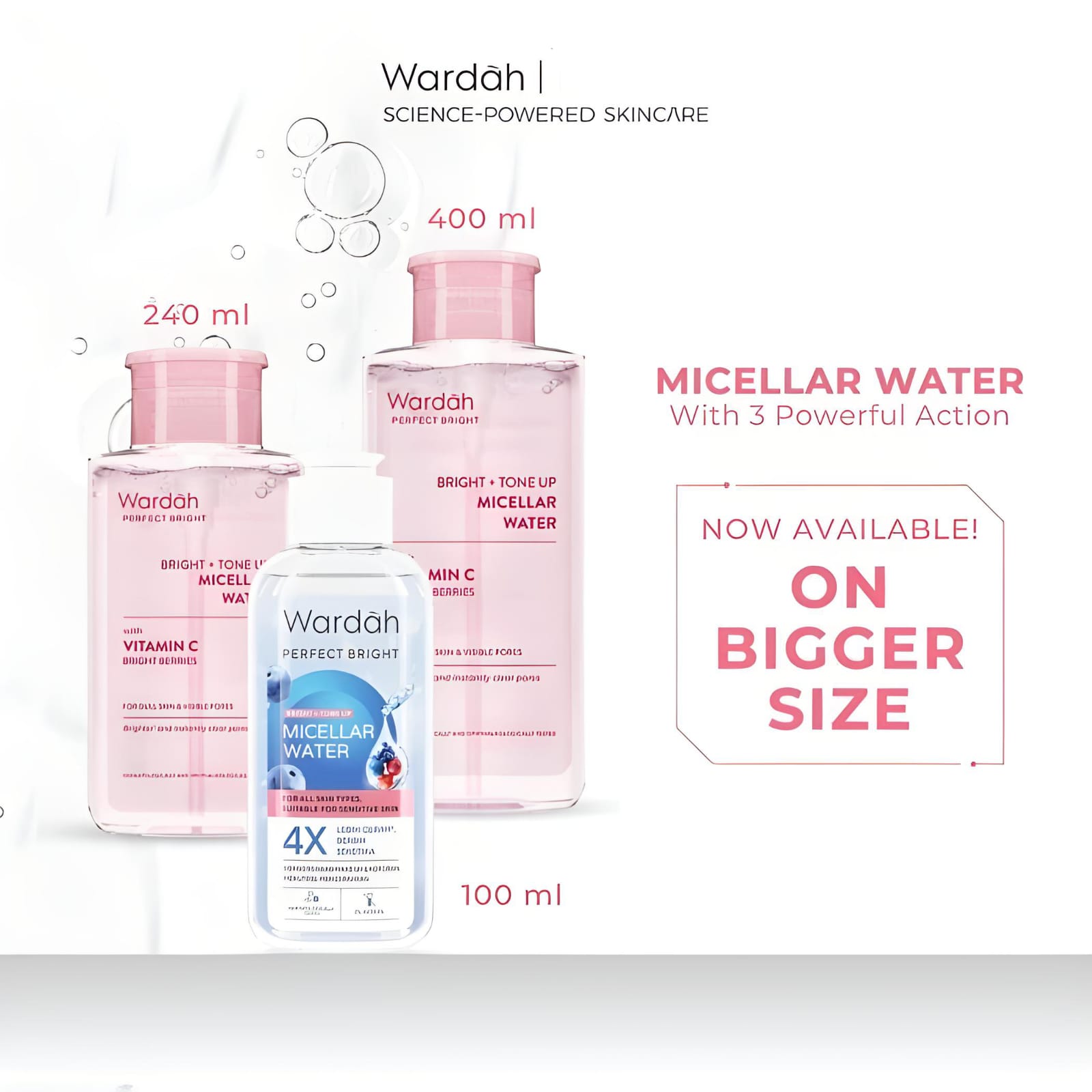 Wardah Perfect Bright + Tone Up Micellar Water 400ml