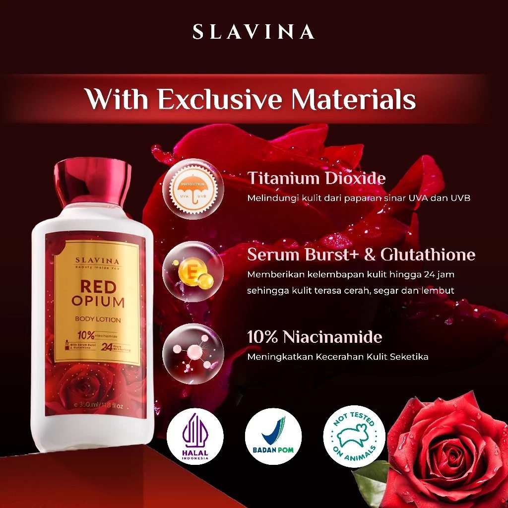 Slavina Body Lotion 350ml - Red Opium