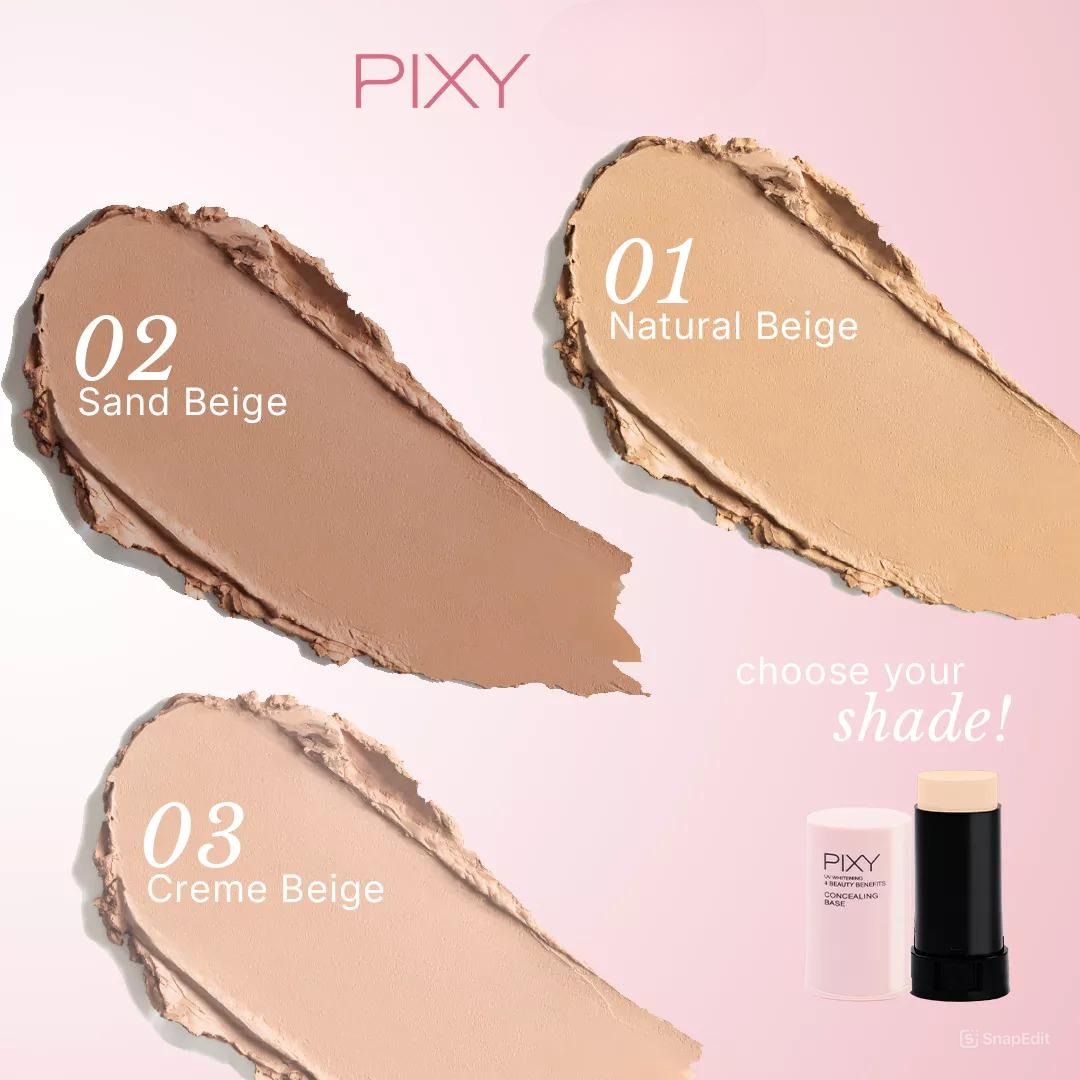 Pixy (Buy1 Free1) UV Whitening 4 Beauty Benefits Concealing Base SPF35 PA+++ 03 Crème Beige + UV Primer Sunscreen Hydra Cream SPF50+ PA++++