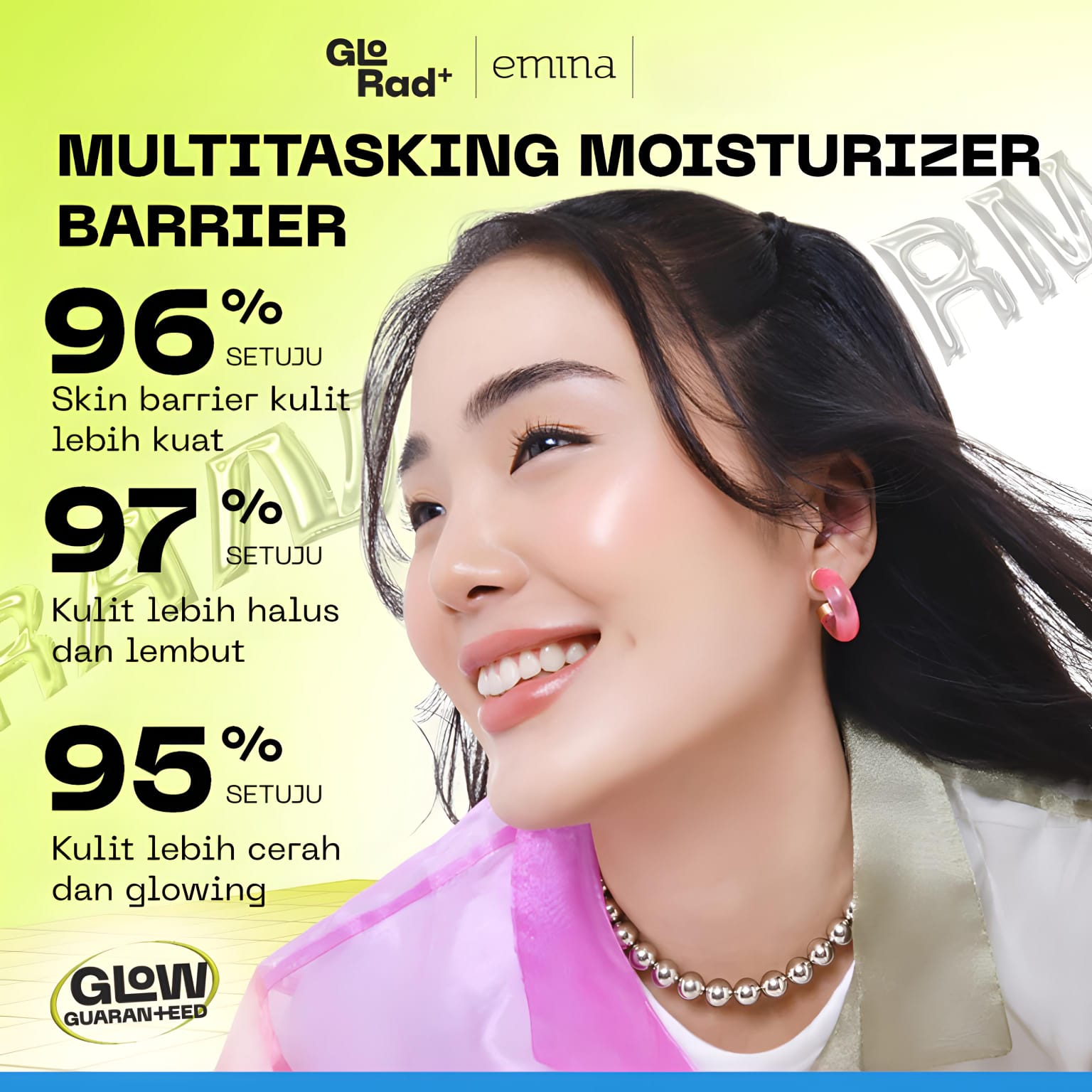 Emina GloRad+ Instant Soothing & Barrier Lock 9-Hyalucica Glow Moisture Gel 50ml