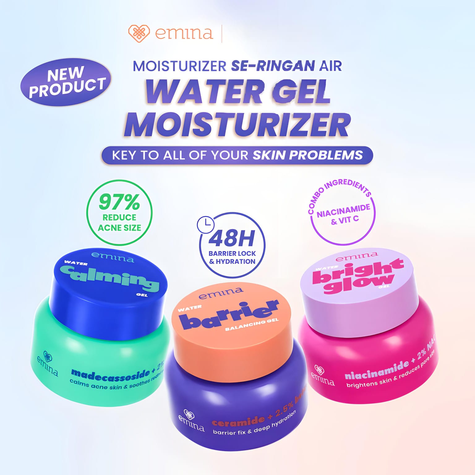 Emina Water Gel 30gr - Bright Glow