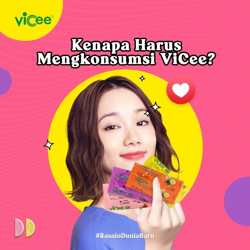 Vicee 500 Sweetlets Tablet Hisap Vitamin C (1 Strip 2 Tablet) - Rasa Lemon