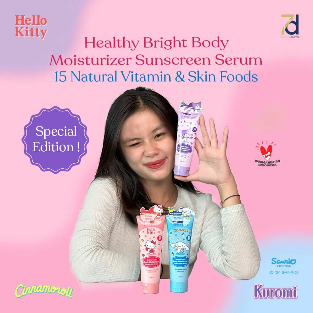 Sevendays Healthy Bright Body Moisturizer Sunscreen Serum 100ml - Kuromi
