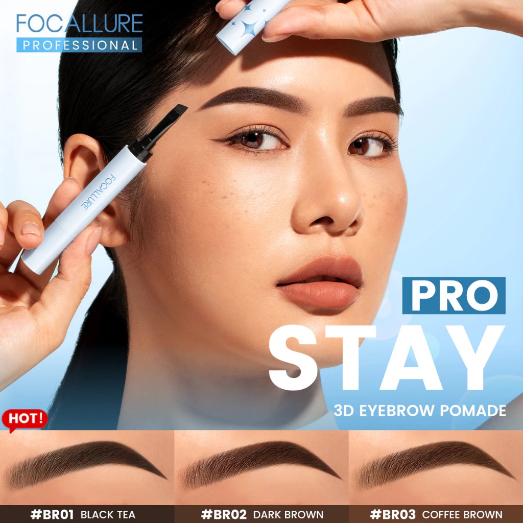 Focallure Lasting Waterproof Brow Pomade (FA-E23) 1.4gr - BR01 Black Tea
