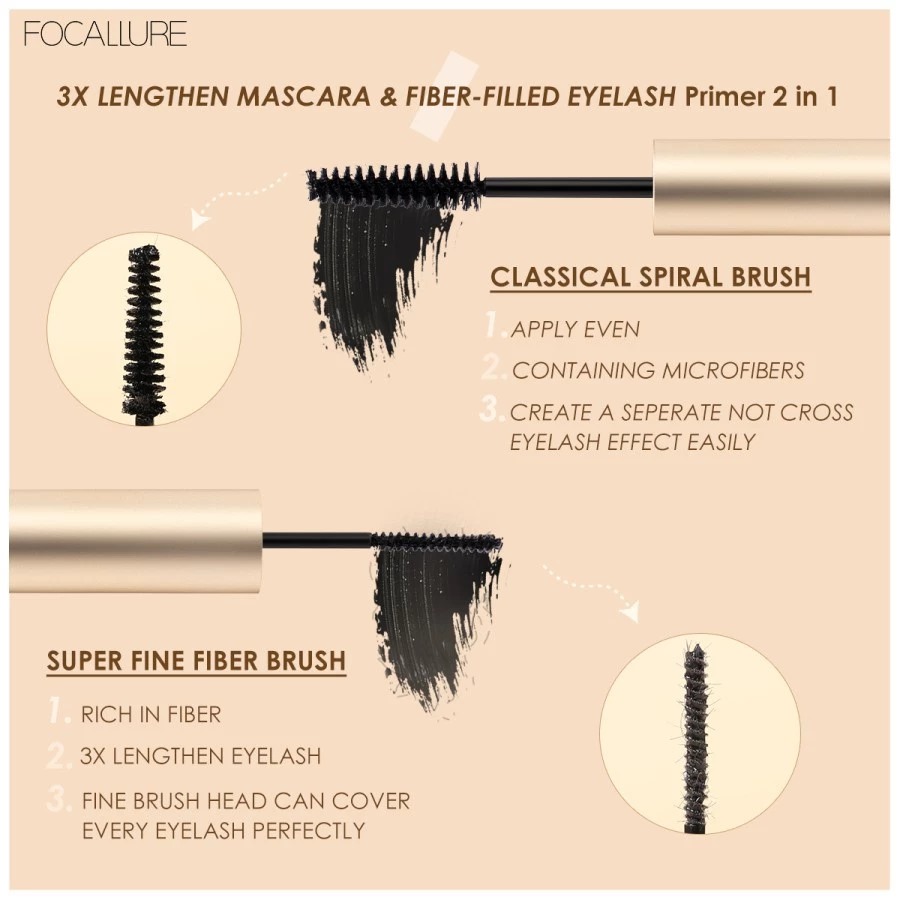 Focallure Stay Waterproof Mascara & Eyeliner 2in1 (FA160) - 01