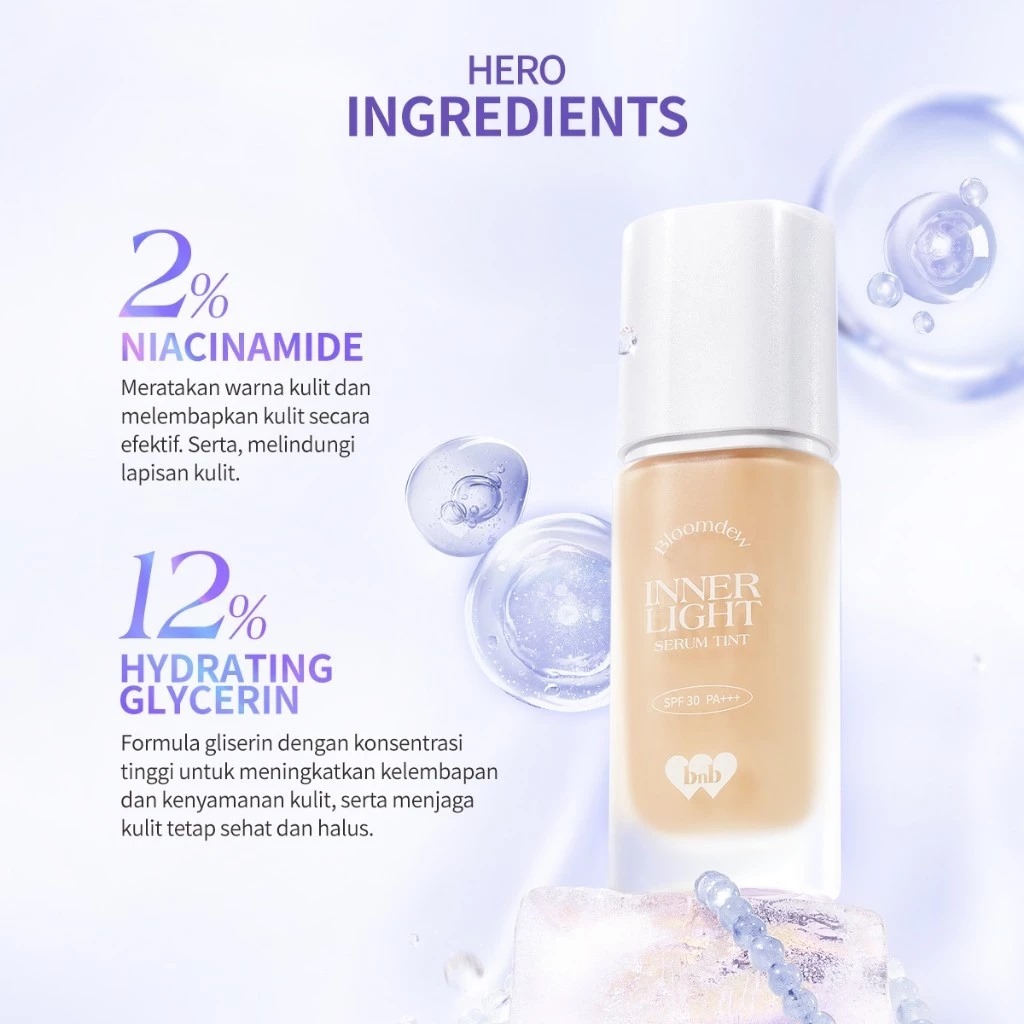 BNB Barenbliss Bloomdew Inner Light Serum Tint SPF30 PA+++ 30ml - MW1 Cosmos