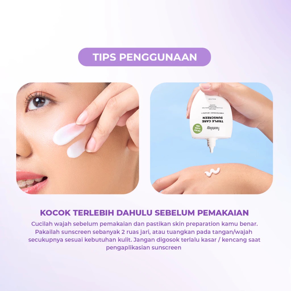 Facetology Triple Care Sunscreen For Oily & Acne Skin SPF40 PA+++ 40ml