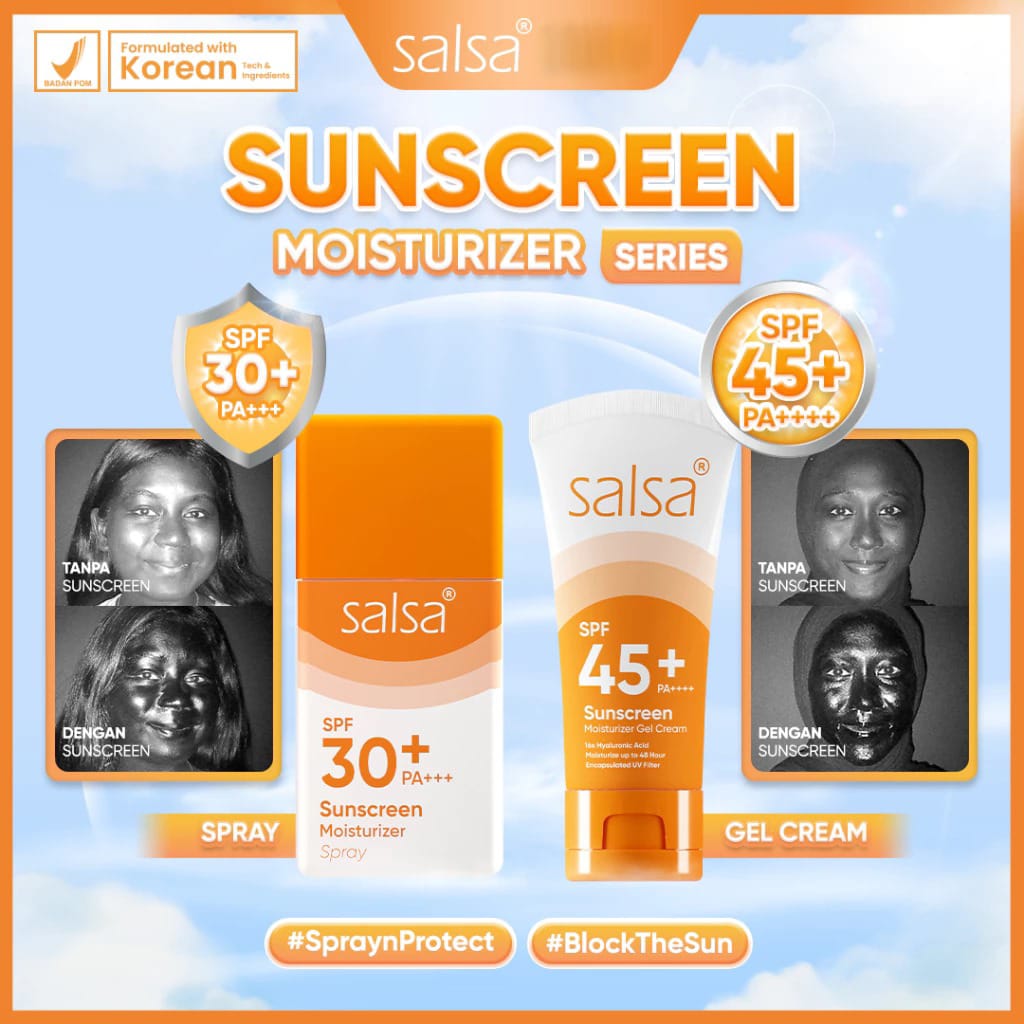 Salsa Sunscreen Moisturizer Gel Cream SPF45+ PA++++ 30gr