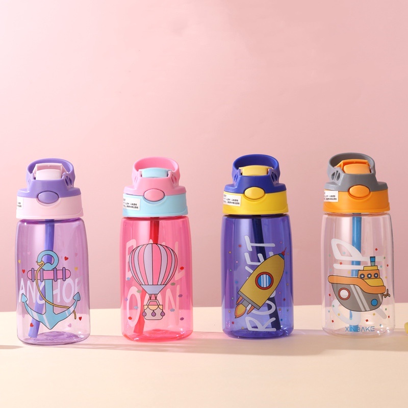 Botol Minum Warna Motif Transportasi 480ml - BIRU (BZ 276)