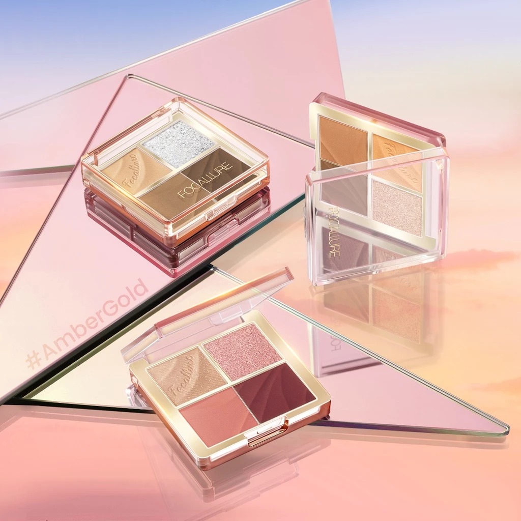 Focallure 4 Pan Eyeshadow Palette (FA314) 1.75gr - PP01 Pinky Mauve Amber