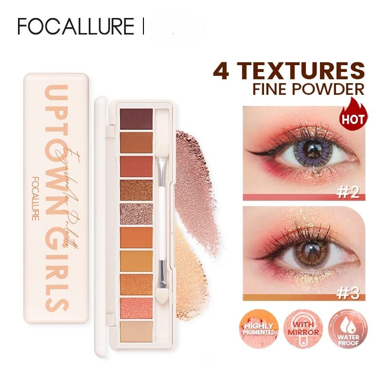 Focallure 10 Color Eyeshadow Palette Uptown Girls (FA158) 5gr - 03 Sunflower At Sunset