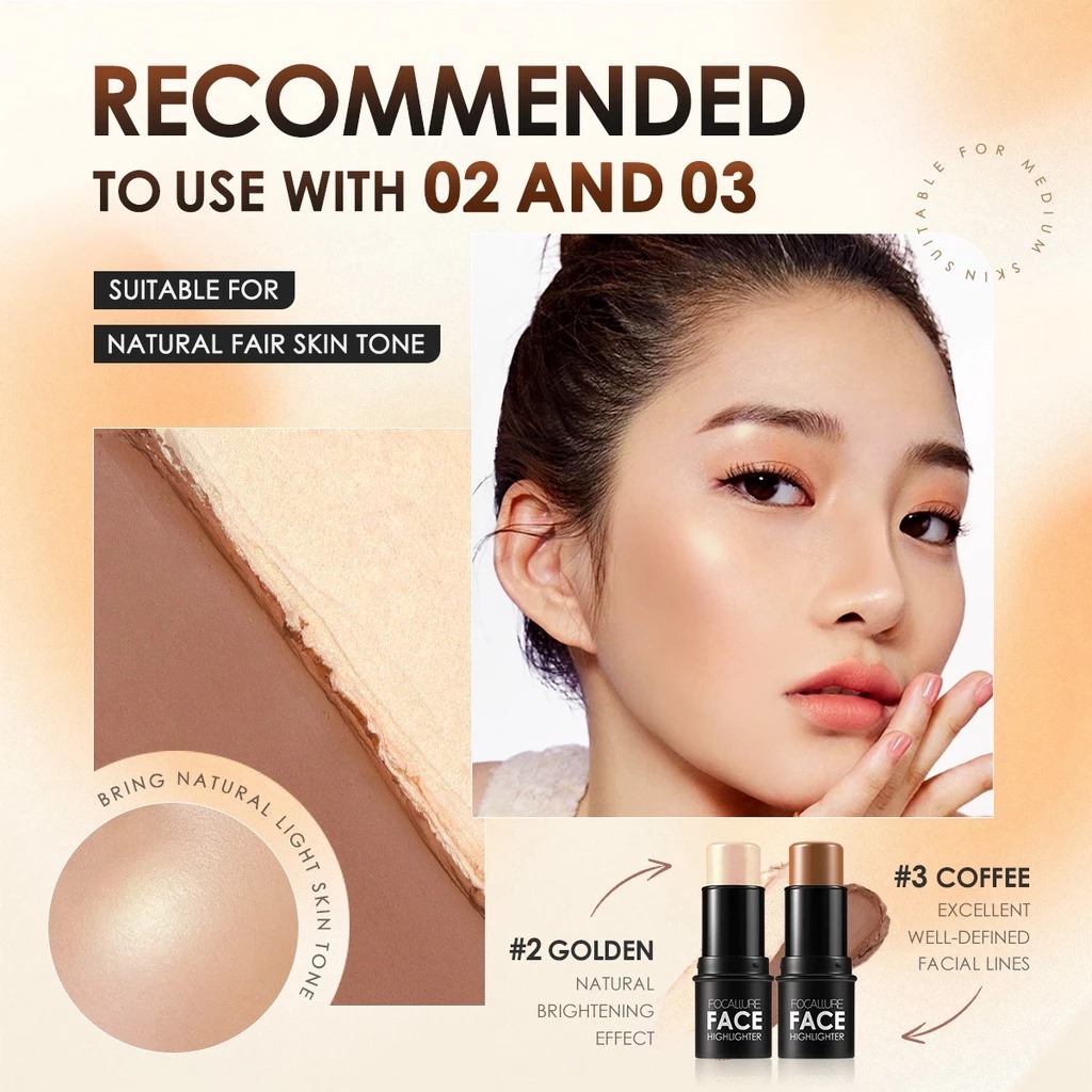 Focallure Face Highlighter & Contour Multi Stick (FA01) 6gr - 02 Golden