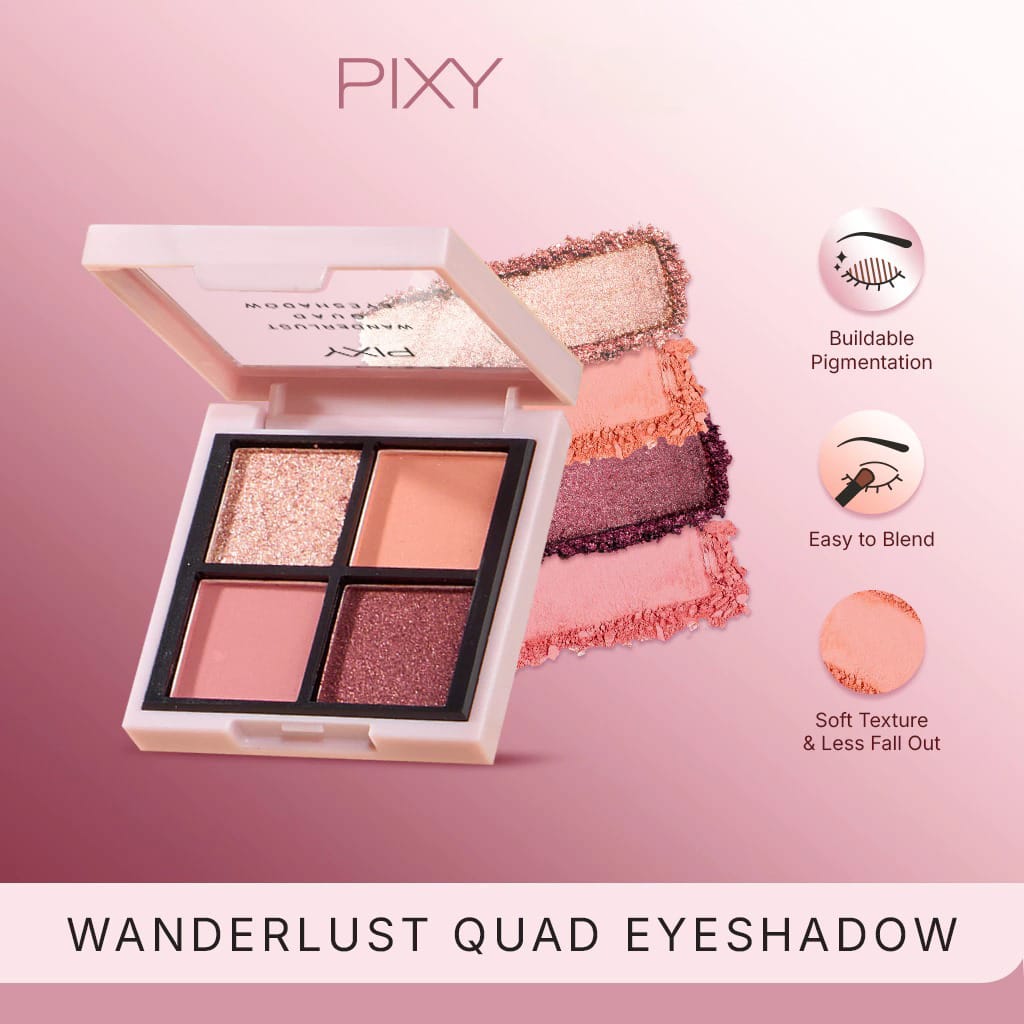 Pixy Wanderlust Quad Eyeshadow 5.5gr - 03 Rosy Fields