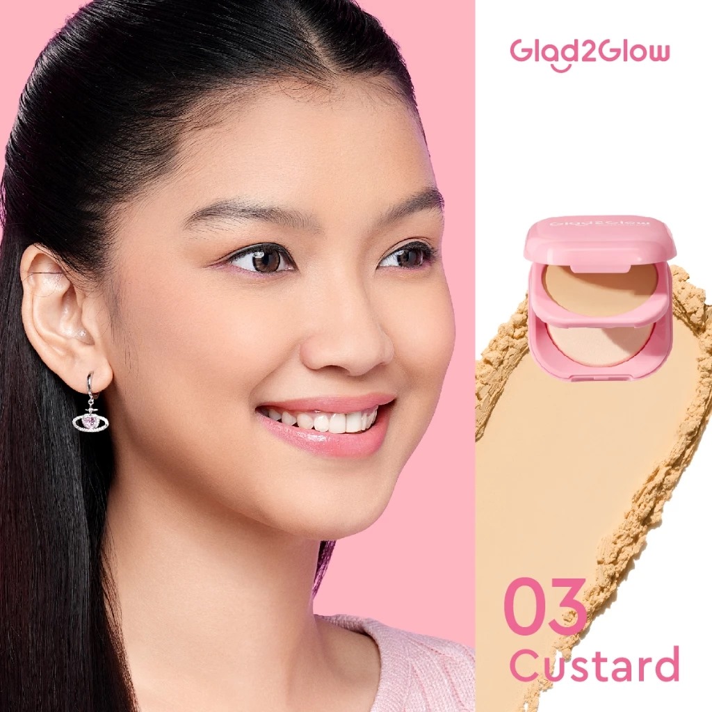 Glad 2 Glow Perfect Blurring Powder Foundation 8.5gr - 03 Custard