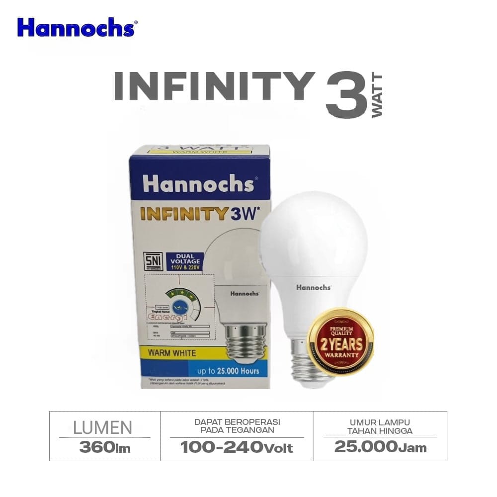 Hannochs Infinity Bohlam LED - 3Watt (3W) WW