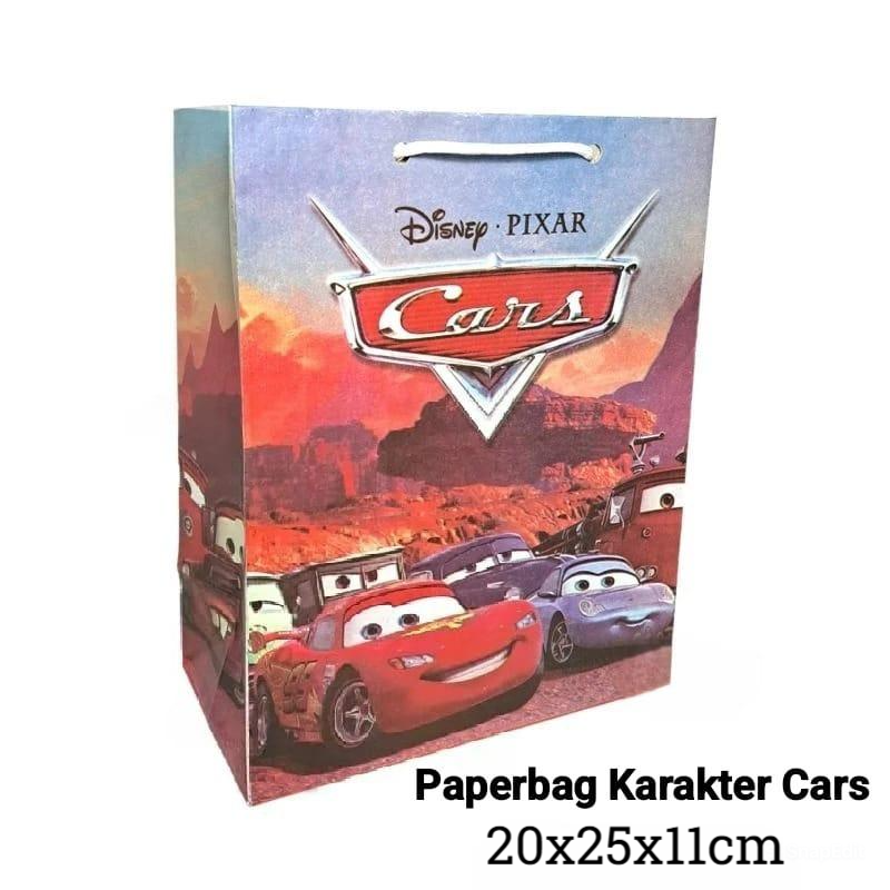 Paperbag Karakter Cars 20x25x11cm - Tas Belanja Hampers Ulang Tahun