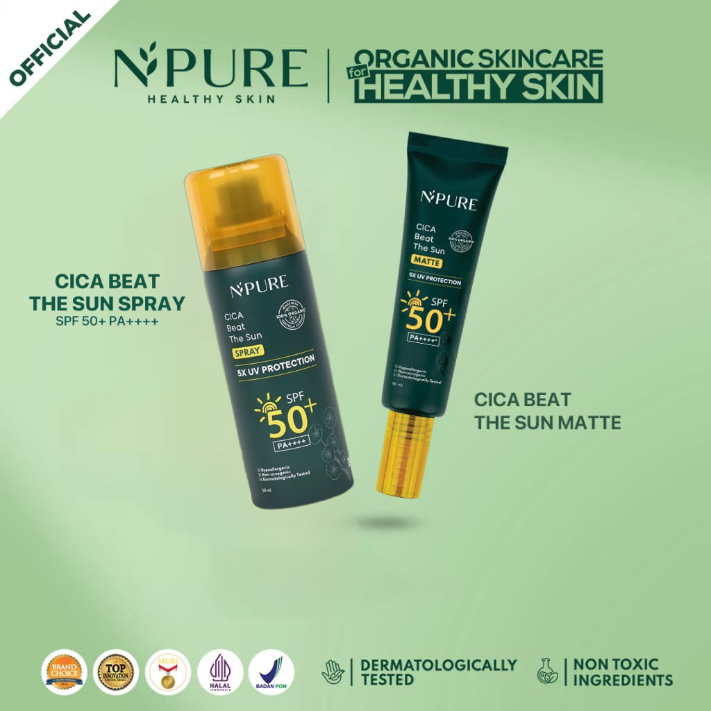 Npure Daily Sun Shield Bundling - Cica Beat The Sun Spray 50ml, Cica Beat The Sun Matte 35ml (Buy 1 Free 1)