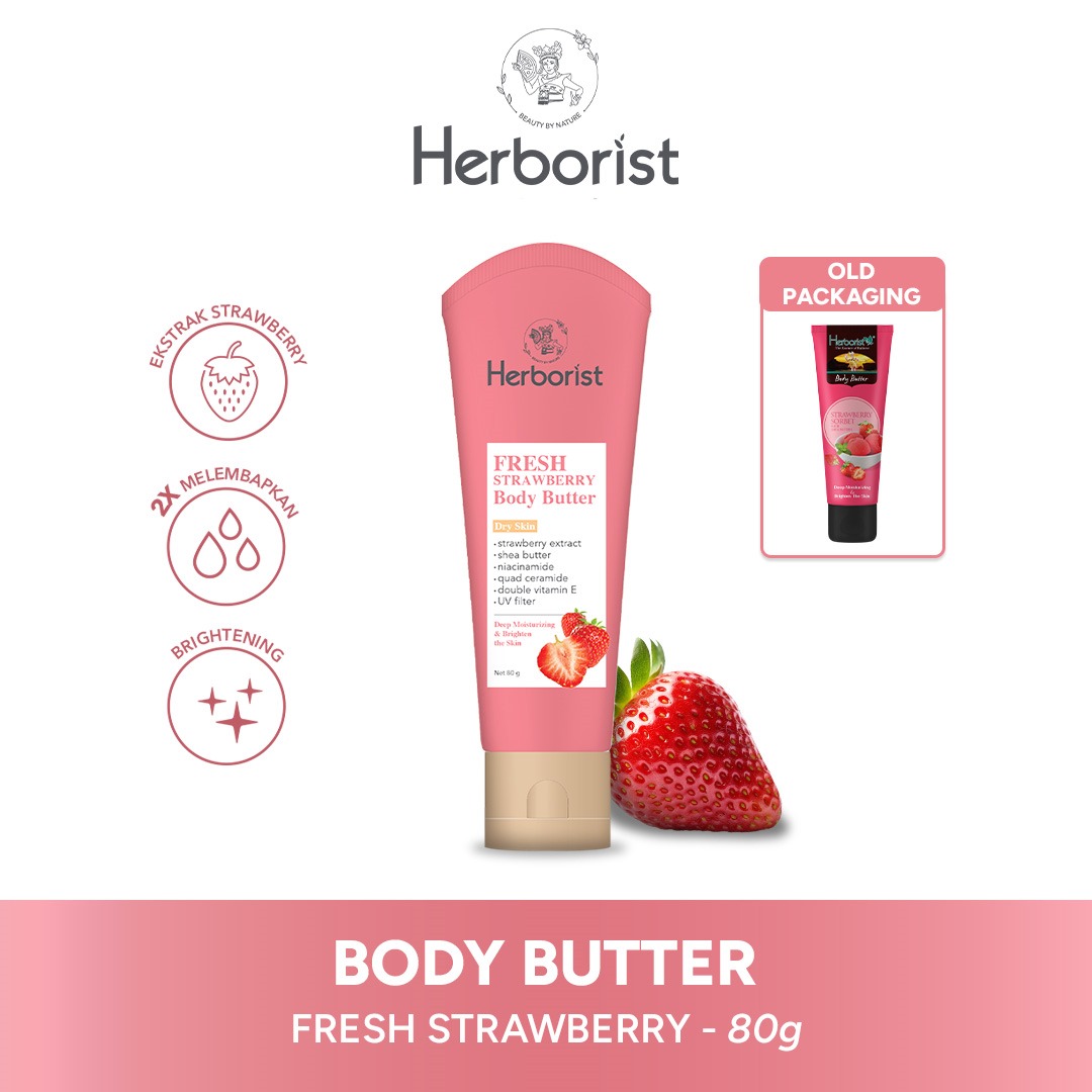 Herborist Body Butter 80gr - Fresh Strawberry