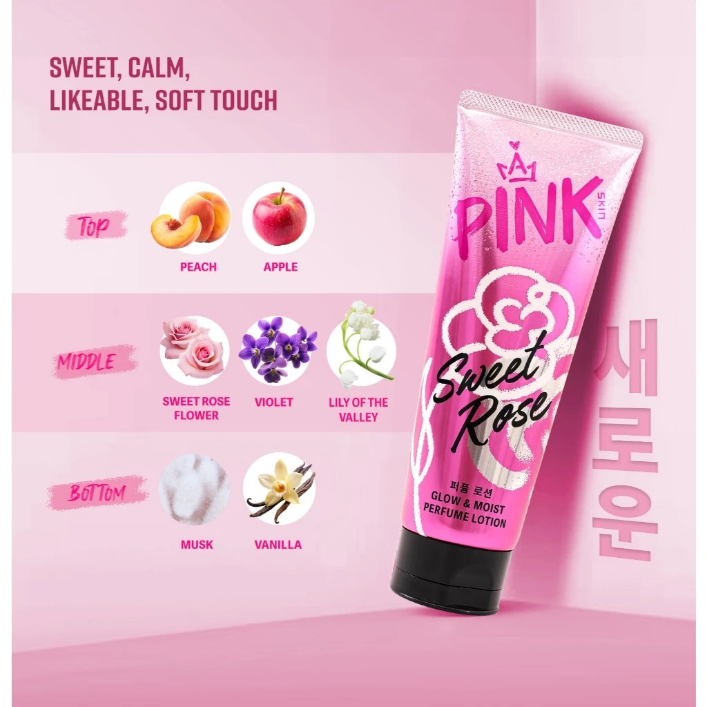 Pink Skin Perfume Lotion Travel Size 70ml - Sweet Rose