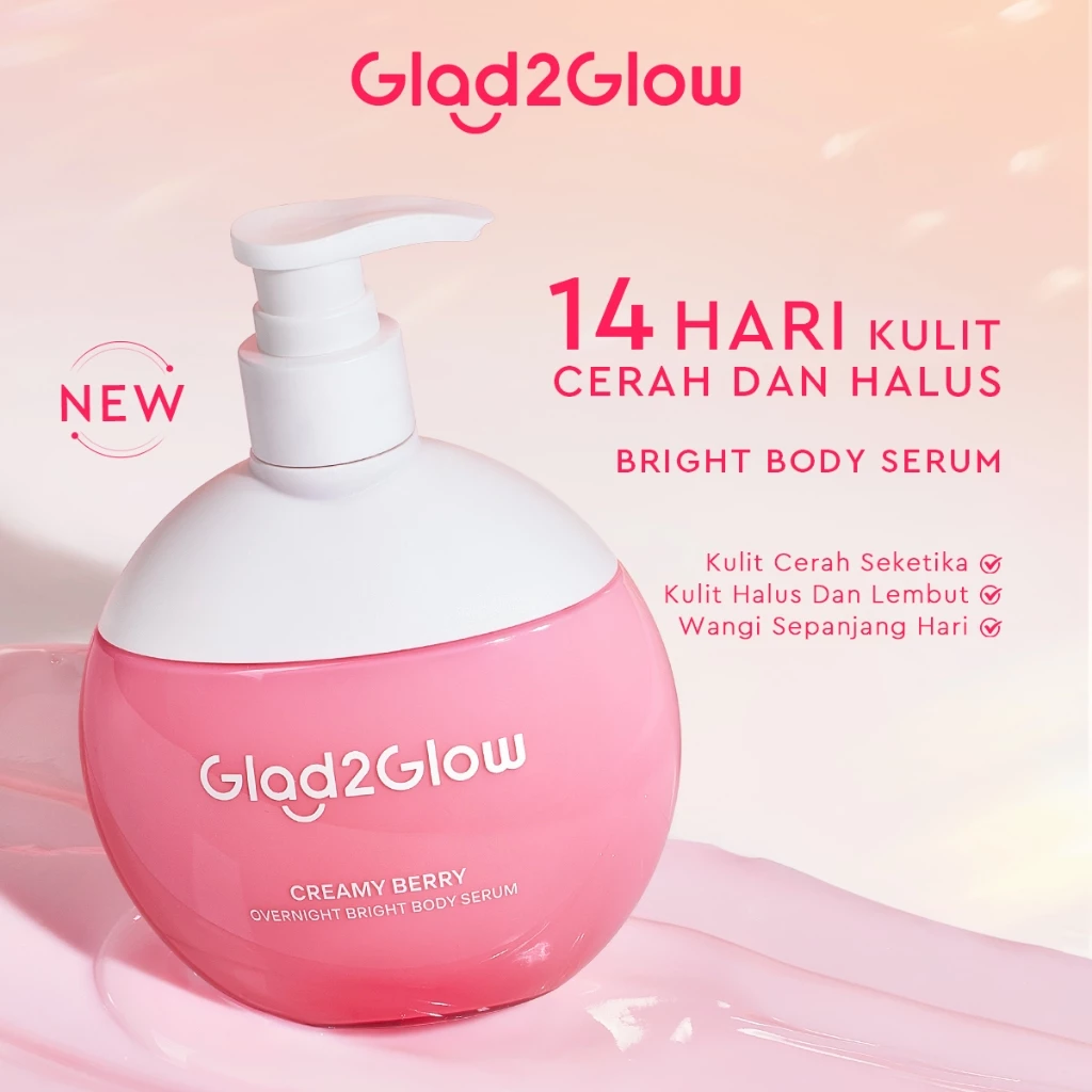 Glad 2 Glow Body Serum - Creamy Berry Overnight Bright 300ml