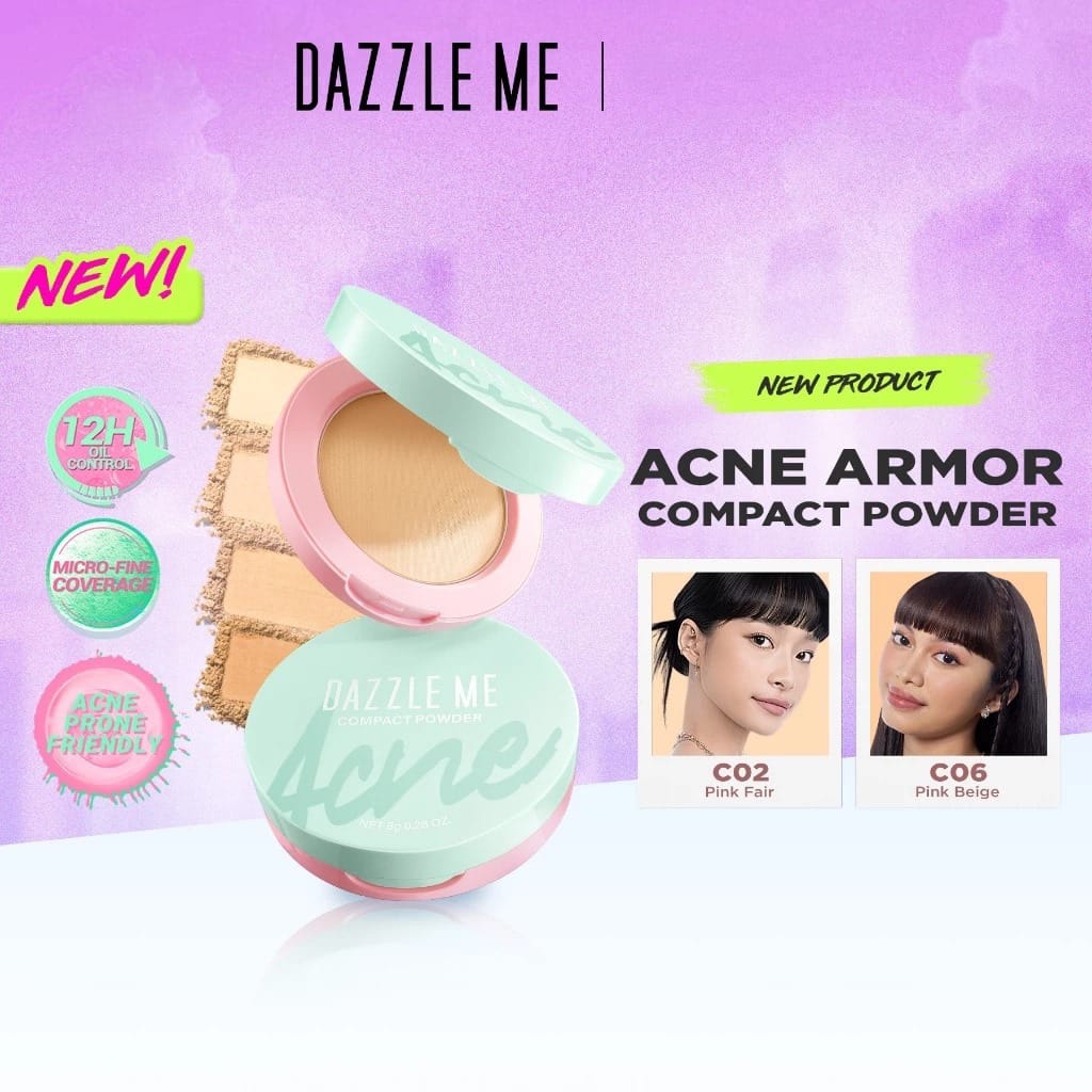 Dazzle Me Acne Armor Compact Powder 8gr - N08 Hazelnut