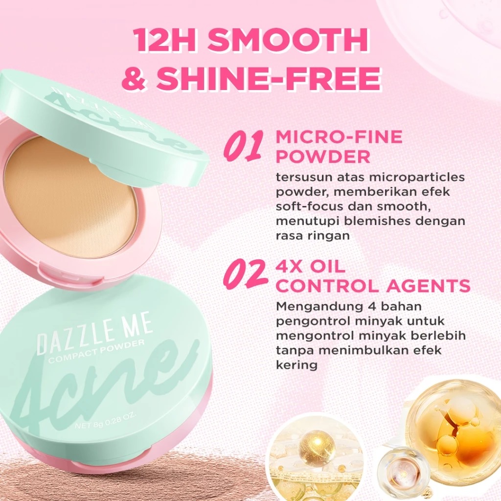 Dazzle Me Acne Armor Compact Powder 8gr - N08 Hazelnut