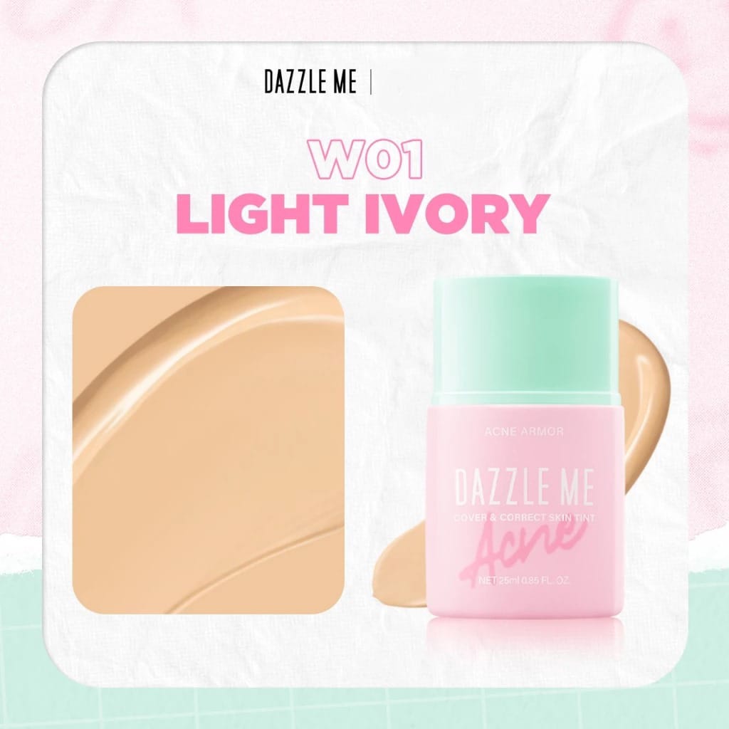 Dazzle Me Acne Armor Cover & Correct Skin Tint 25ml - W01 Light Ivory