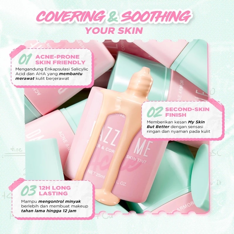 Dazzle Me Acne Armor Cover & Correct Skin Tint 25ml - W01 Light Ivory